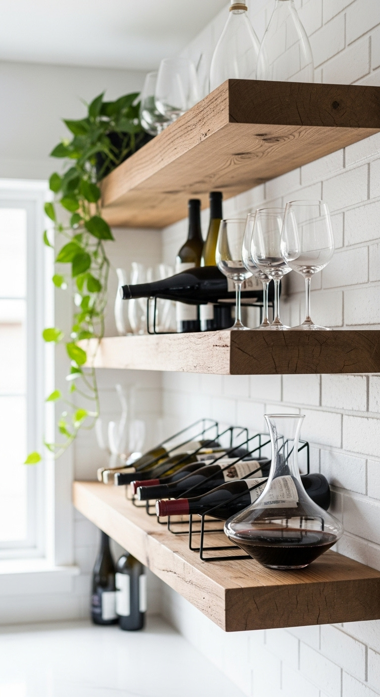 Genius wine corner kitchen setup with marble counter and wine fridge