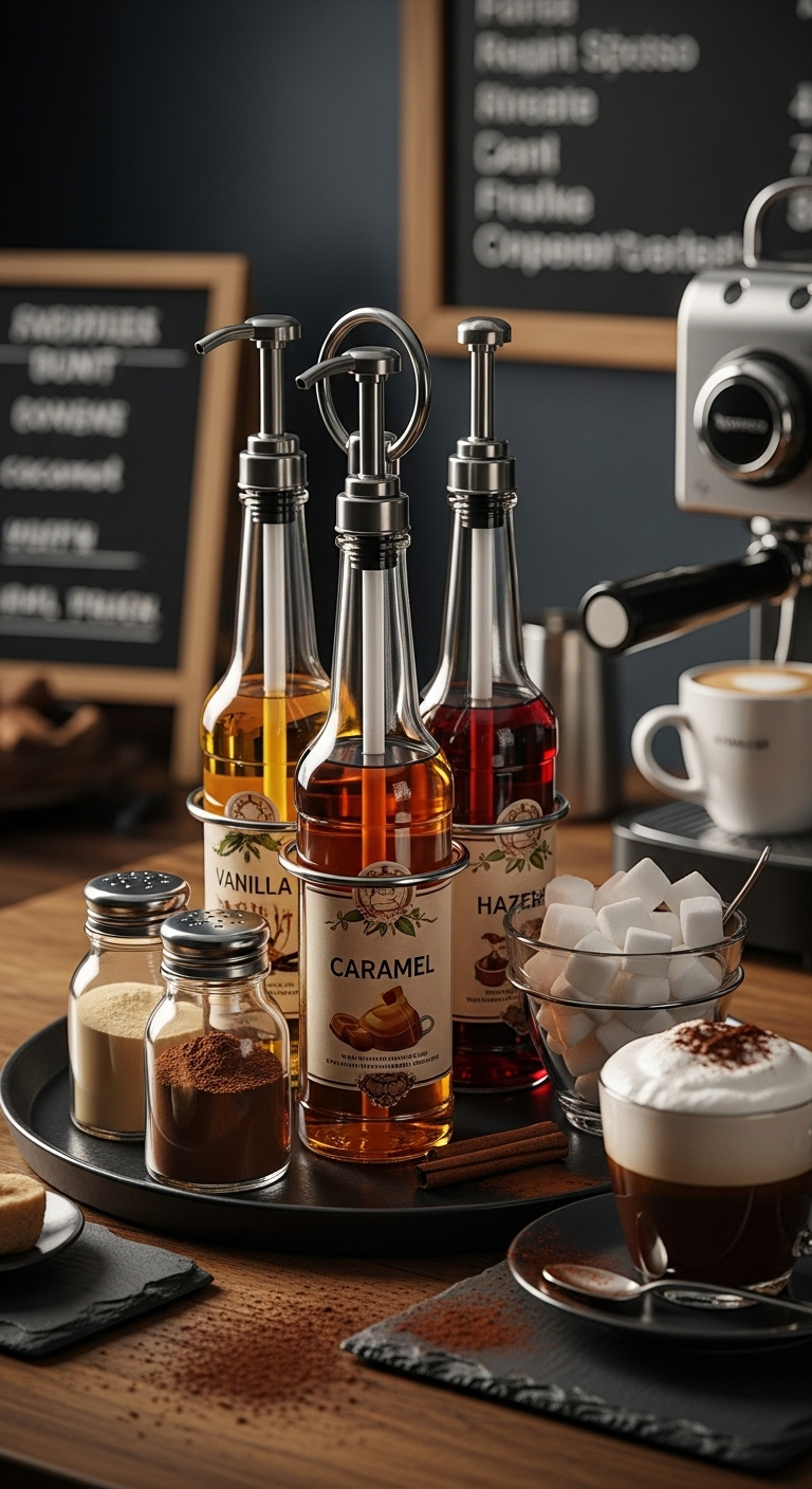 Stunning coffee bar setup with Nespresso machine and organized pods