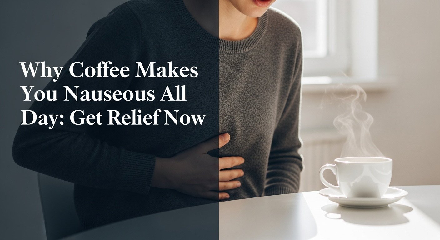 A person looking concerned at their cup of coffee, illustrating the topic of can coffee make you nauseous all day