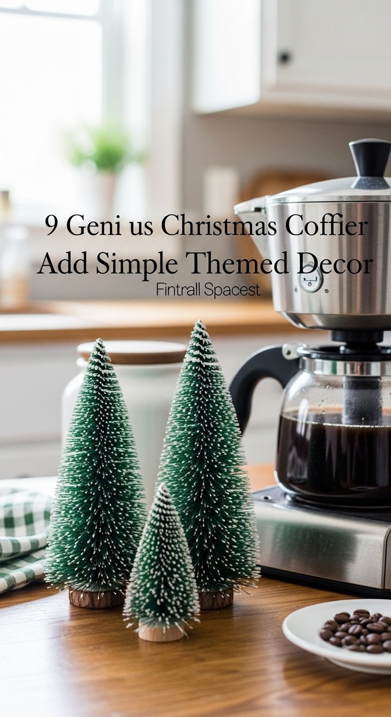 Christmas coffee corner tiered tray small space organization kitchen styling holiday aesthetic Pinterest vertical photograph