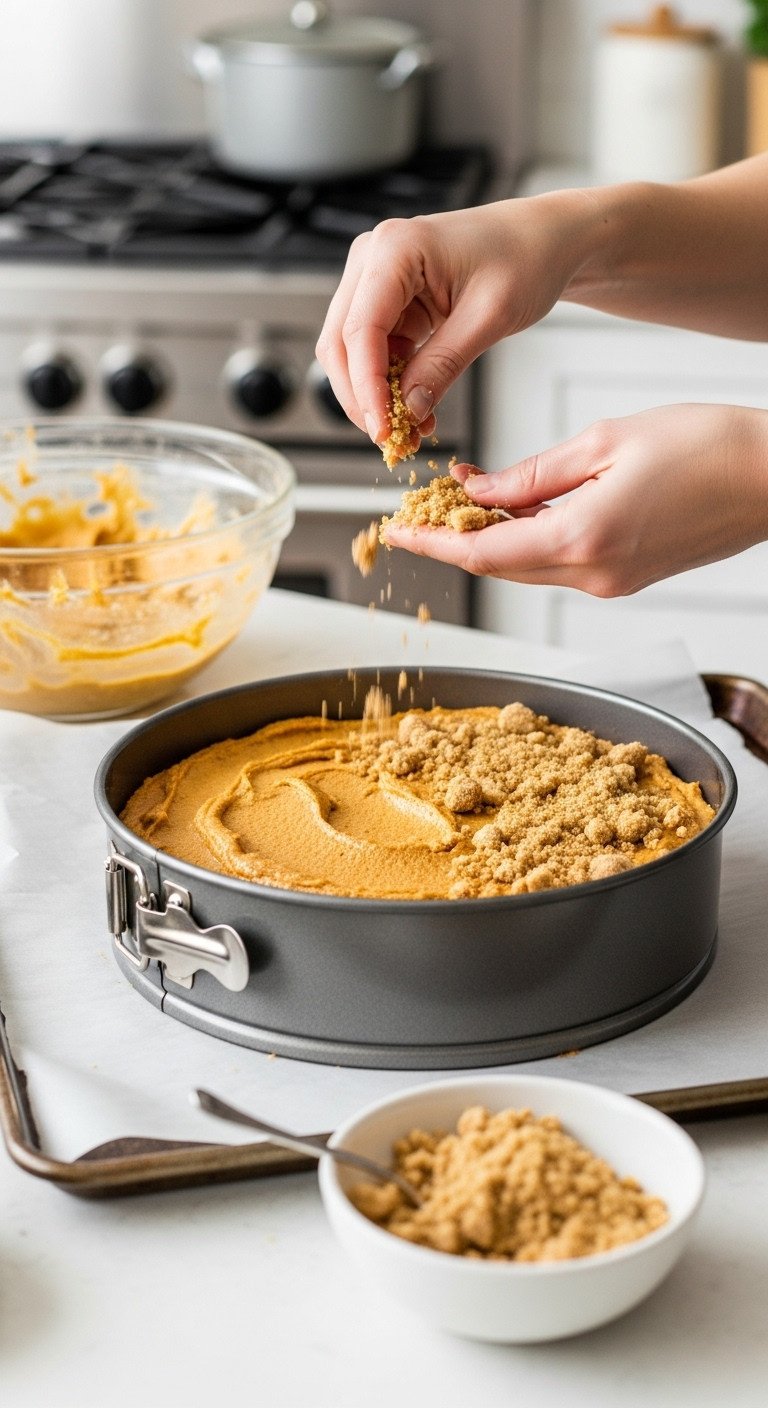 Easy Pumpkin Gingerbread Coffee Cake with Streusel Topping 7 null