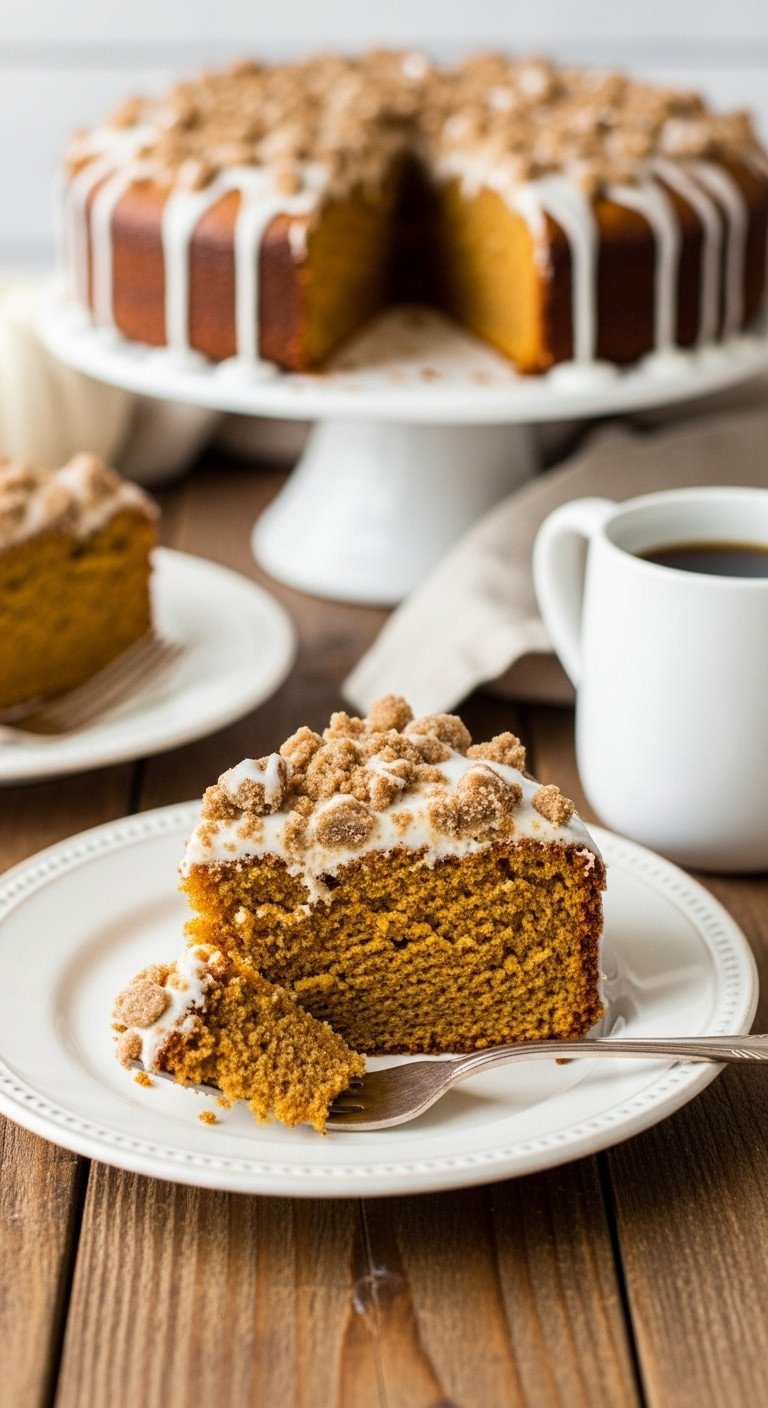 Easy Pumpkin Gingerbread Coffee Cake with Streusel Topping 13 null