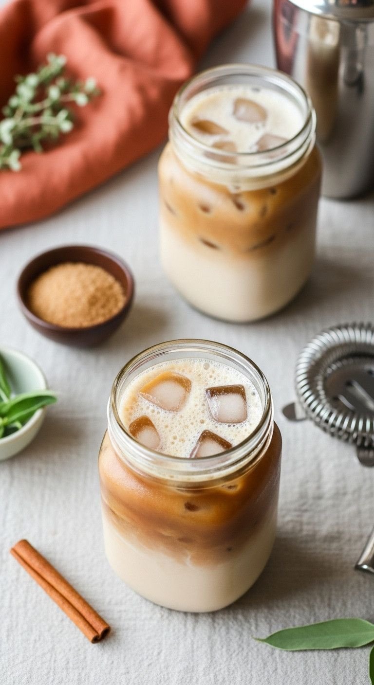 13 Genius Ninja Coffee Recipes For Hot Cold Brew And Tea 7 Frothy brown sugar shaken iced coffee in mason jar with oat milk, ice, cinnamon. Trendy coffee recipe.