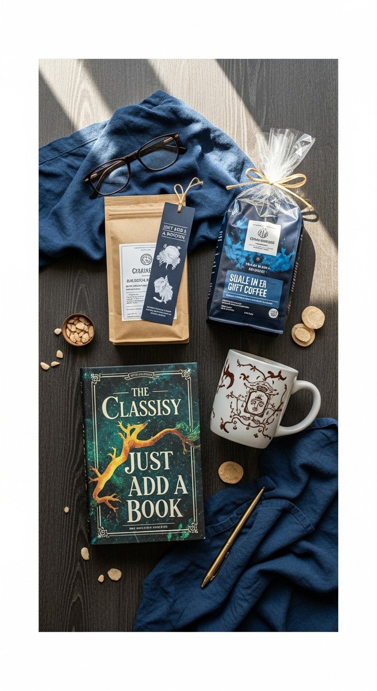 Green gift basket with Starbucks reusable tumbler, Pike Place Roast coffee, Via Instant packets, gift card, and Madeline cookies