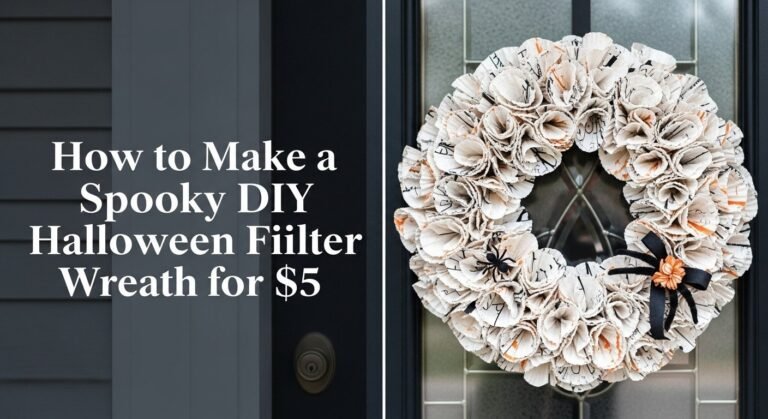 How to Make a Spooky DIY Halloween Coffee Filter Wreath for $5 5 How to Make a Spooky DIY Halloween Coffee Filter Wreath for $5