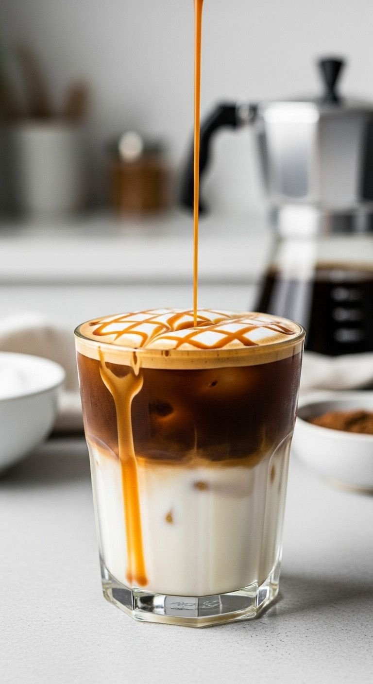 9 Delicious Diabetic Iced Coffee Recipes To Make At Home 5 Iced caramel macchiato in clear glass, sugar-free caramel drizzle, vanilla milk, espresso, and ice. Elegant coffee drink.