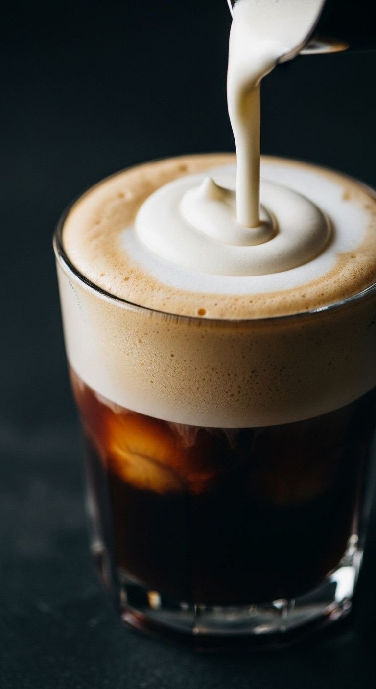 9 Delicious Diabetic Iced Coffee Recipes To Make At Home 15 Luxurious cold brew coffee with thick, velvety vanilla sweet cream cold foam, showcasing distinct layers and texture.