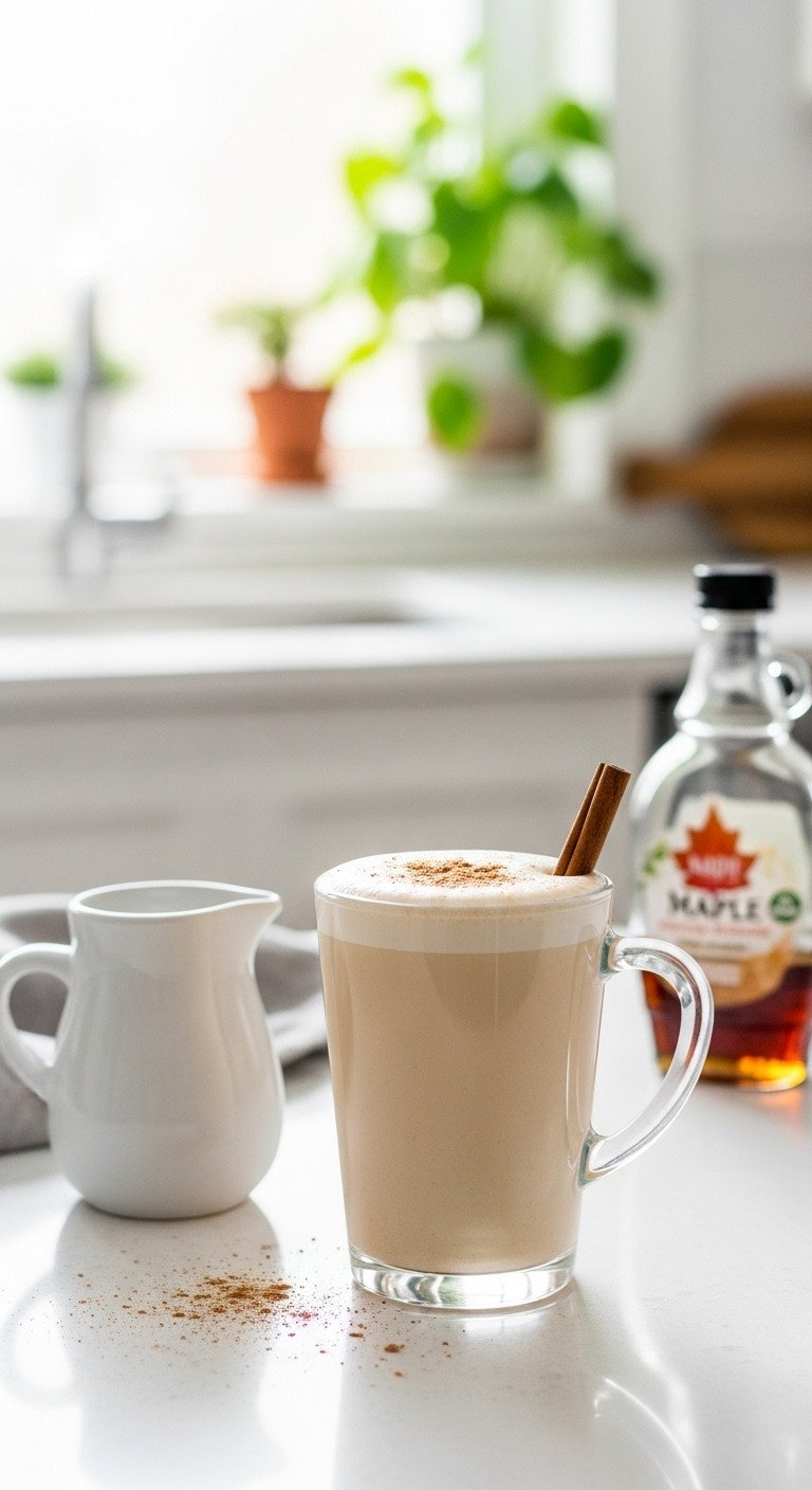 7 Genius Pumpkin Coffee Drinks To Make At Home 7 Professional hyperrealistic homemade pumpkin spice latte in a ceramic mug with whipped cream and cinnamon on a rustic wooden table.