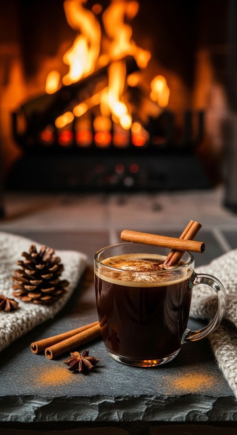 13 Genius Ninja Coffee Recipes For Hot Cold Brew And Tea 17 Steaming hot cinnamon spice coffee mug with cinnamon stick on slate hearth. Cozy fireplace coffee recipe.