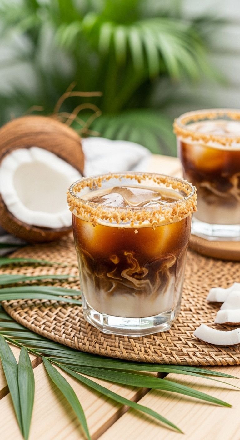 13 Genius Ninja Coffee Recipes For Hot Cold Brew And Tea 13 Toasted coconut cold brew coffee with flaked rim, coconut milk swirl, palm leaves. Tropical iced coffee recipe.