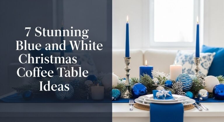 7 Stunning Blue and White Christmas Coffee Table Ideas