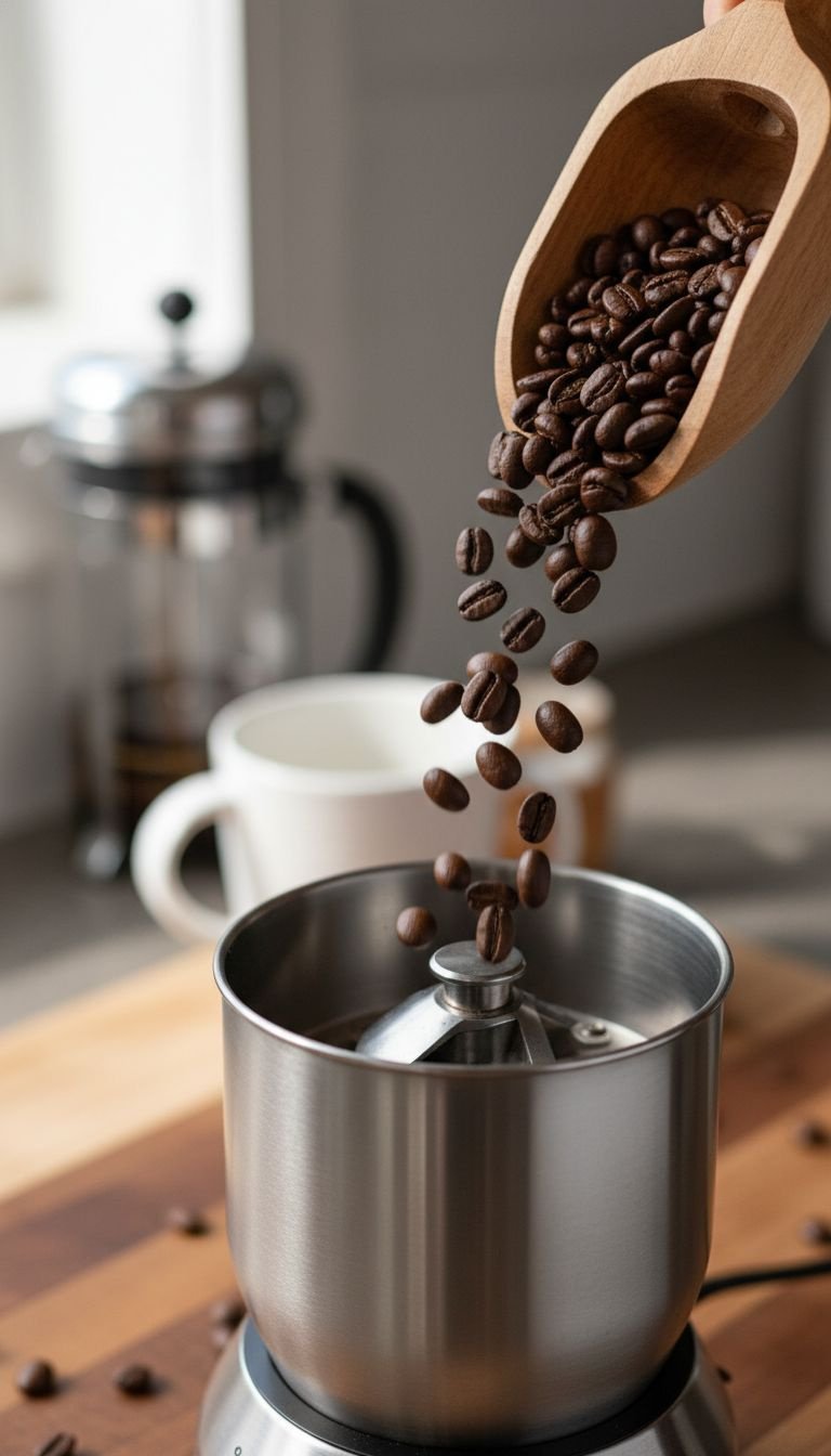 Why Your Coffee Tastes Bad And How To Make It Great 9 A glass French press and a fresh cup of coffee sit on a marble countertop next to a croissant for a relaxing morning.