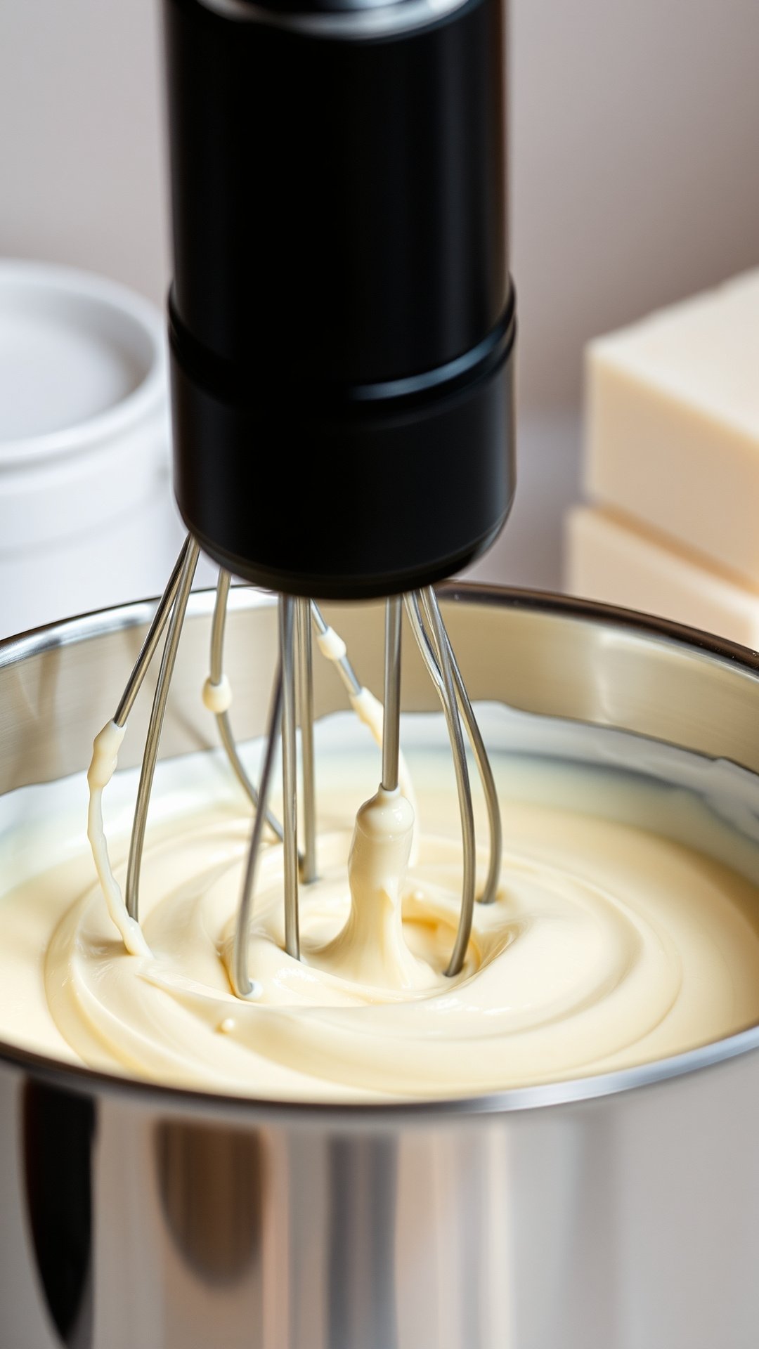 Make Perfect Coffee Soap With Our Complete Step By Step Guide 5 A stick blender submerges into a pot of creamy batter, creating the perfect emulsification or 'trace' in cold process soap making.