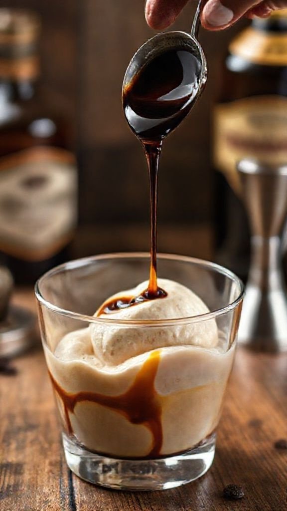 Unlock The Secret To Perfectly Creamy Coffee Ice Cream 11 Airtight container of homemade ice cream base covered with plastic wrap, chilling in a frosty freezer to prevent ice crystals.