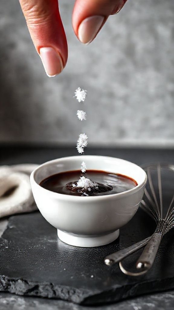 How To Make Mocha At Home Like A Barista No Machine 1 Close-up of a silver whisk mixing rich cocoa powder into espresso in a white mug on a rustic wood table for a homemade mocha.