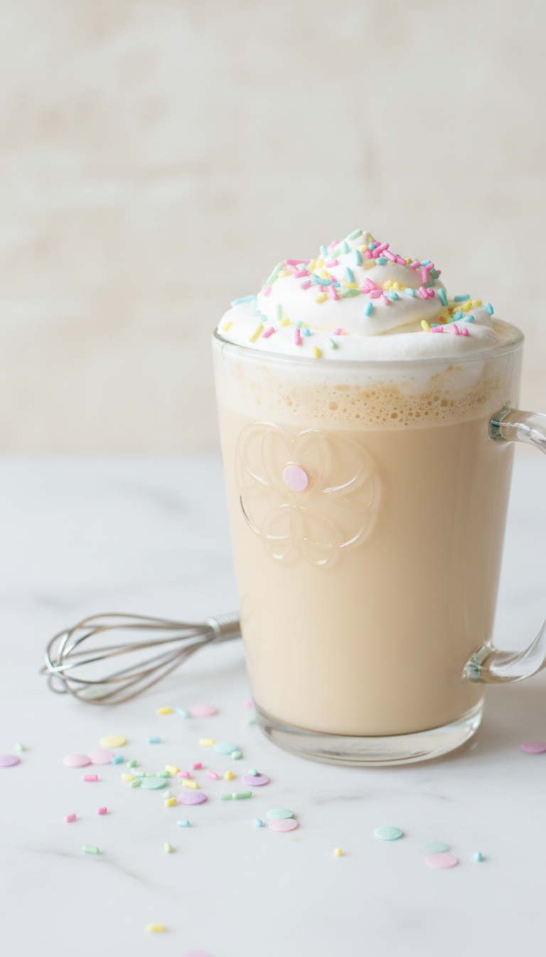 Dunkin Donuts Iced Coffee Toasted Almond: 7 Must-Try Orders 13 Creamy iced coffee, cake batter hue, colorful sprinkles, whipped cream, decorative whisk. Vibrant, sweet, customized drink.