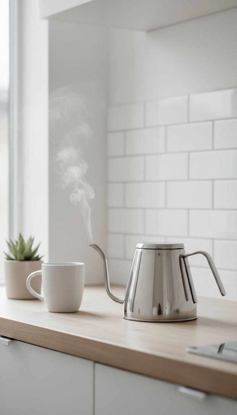 Creamy steamed milk is poured from a steel pitcher into a glass mug of dark coffee, creating beautiful latte swirls.