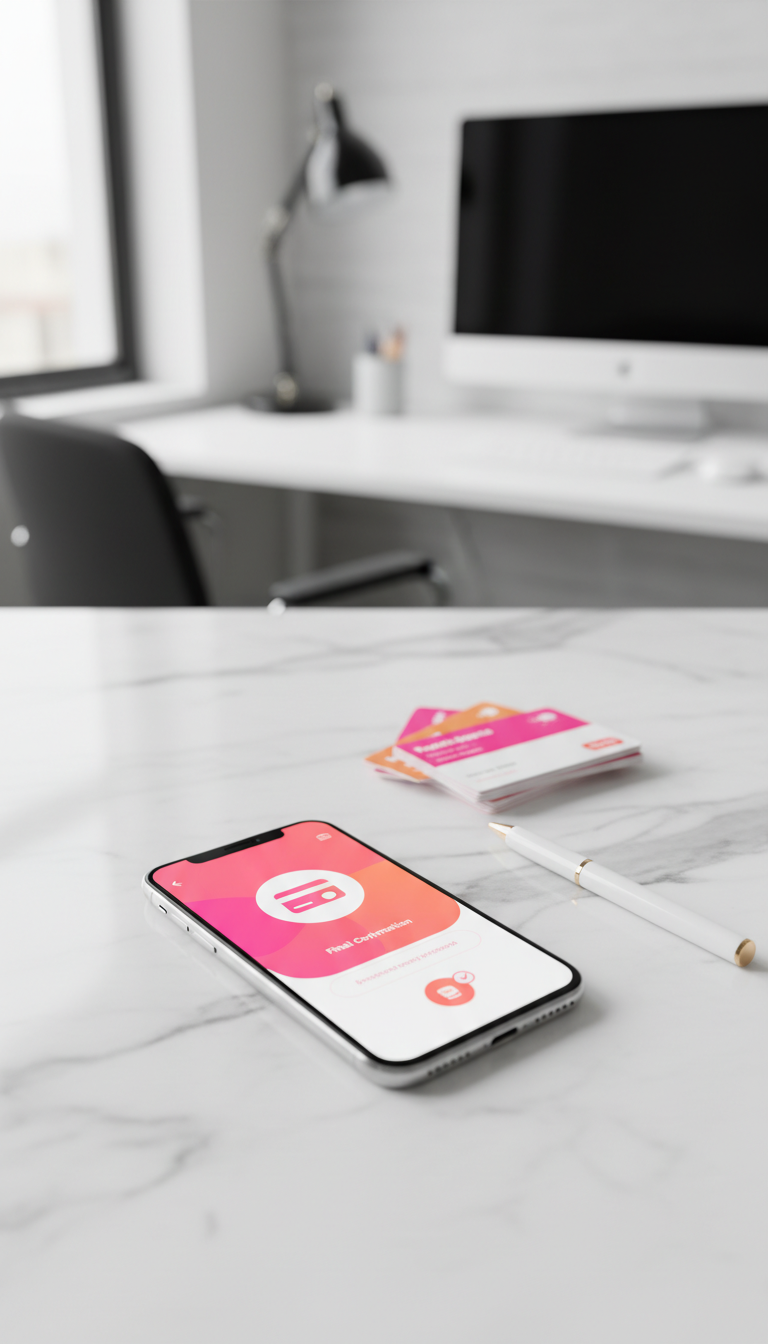 Dunkin' app mobile order confirmation screen on a smartphone, successful digital payment. Marble counter, rewards cards.