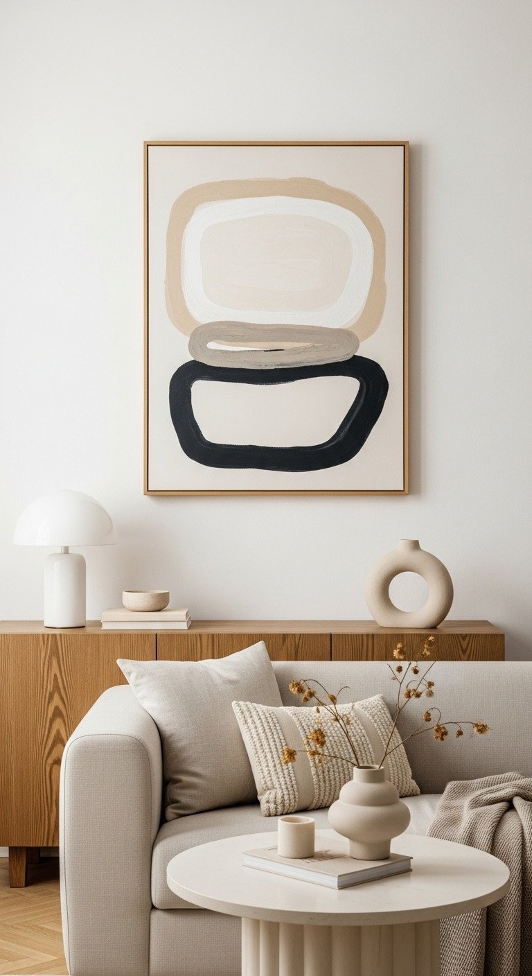 9 Genius Neutral Living Room Decor Ideas To Never Be Boring 9 Elegant living room: oversized abstract art above neutral linen sofa, creating a focal point. Minimalist lamp, organic sculpture.