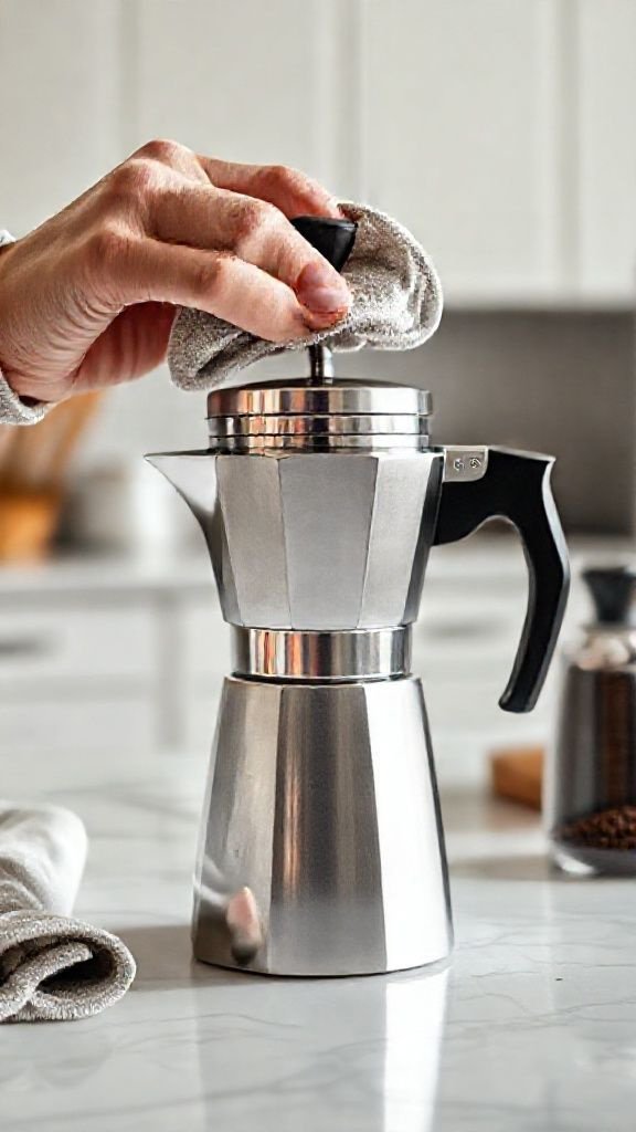 How To Make Moka Pot Coffee That Is Rich And Never Bitter 1 Flat lay of freshly ground coffee on a digital kitchen scale for a precise recipe, with whole beans and a burr grinder.