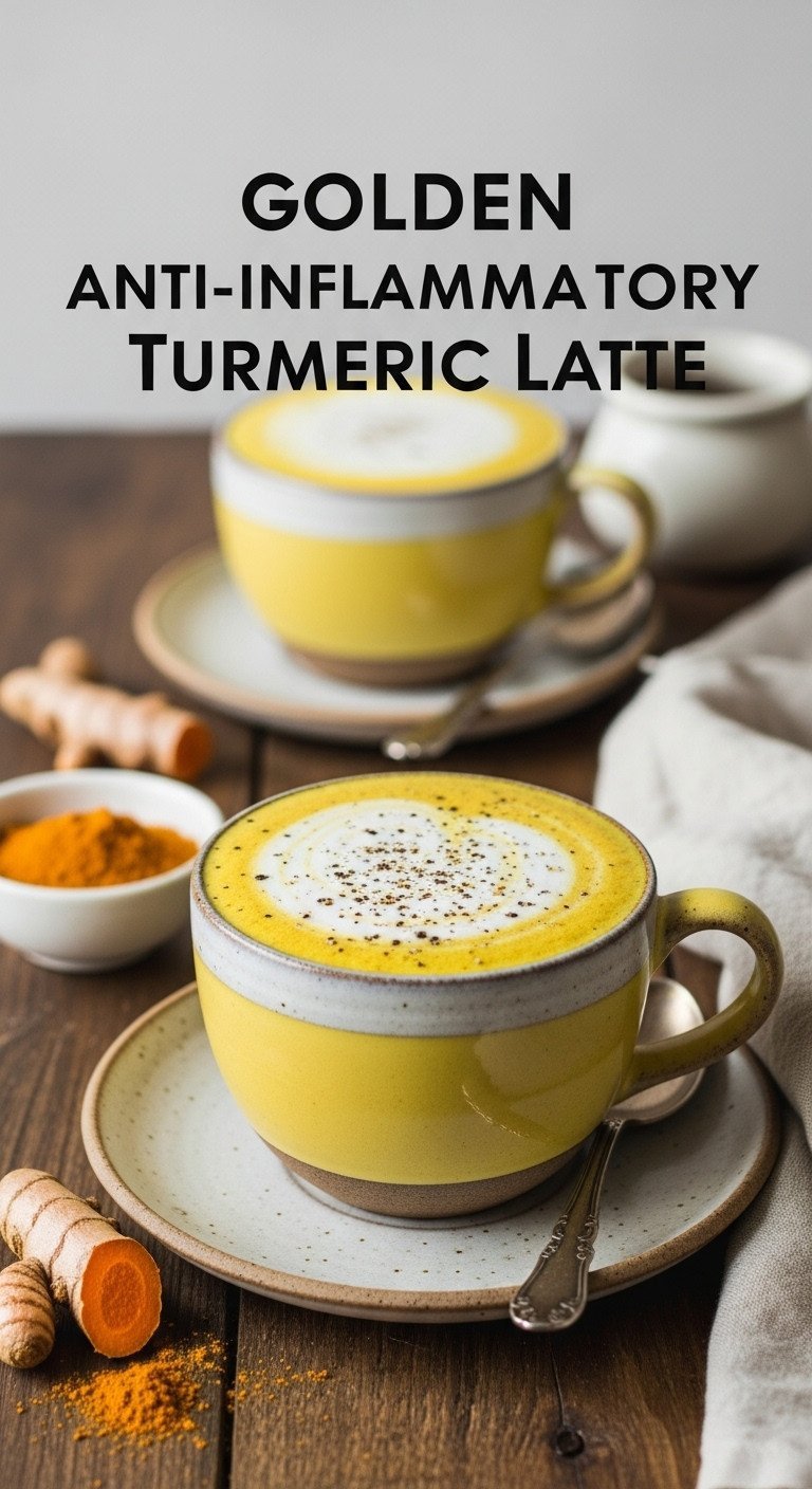 Tea Latte Recipes Ultimate Guide To Perfect Ratios And Foam 9 Golden Anti-Inflammatory Turmeric Latte in earthy mug, foam, pepper. Turmeric root, spices on rustic wood table, cozy golden light.