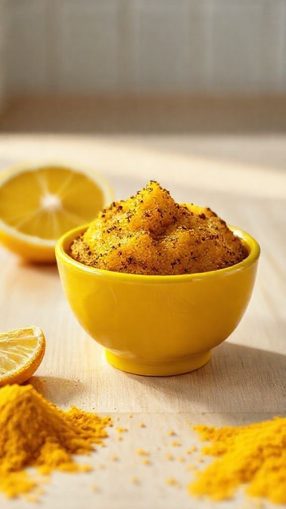 The 5 Minute Coffee Face Scrub For Naturally Glowing Skin 5 Macro photo of a rich, moisturizing coffee scrub with honey and almond oil in a wooden bowl on a rustic, warm tabletop.