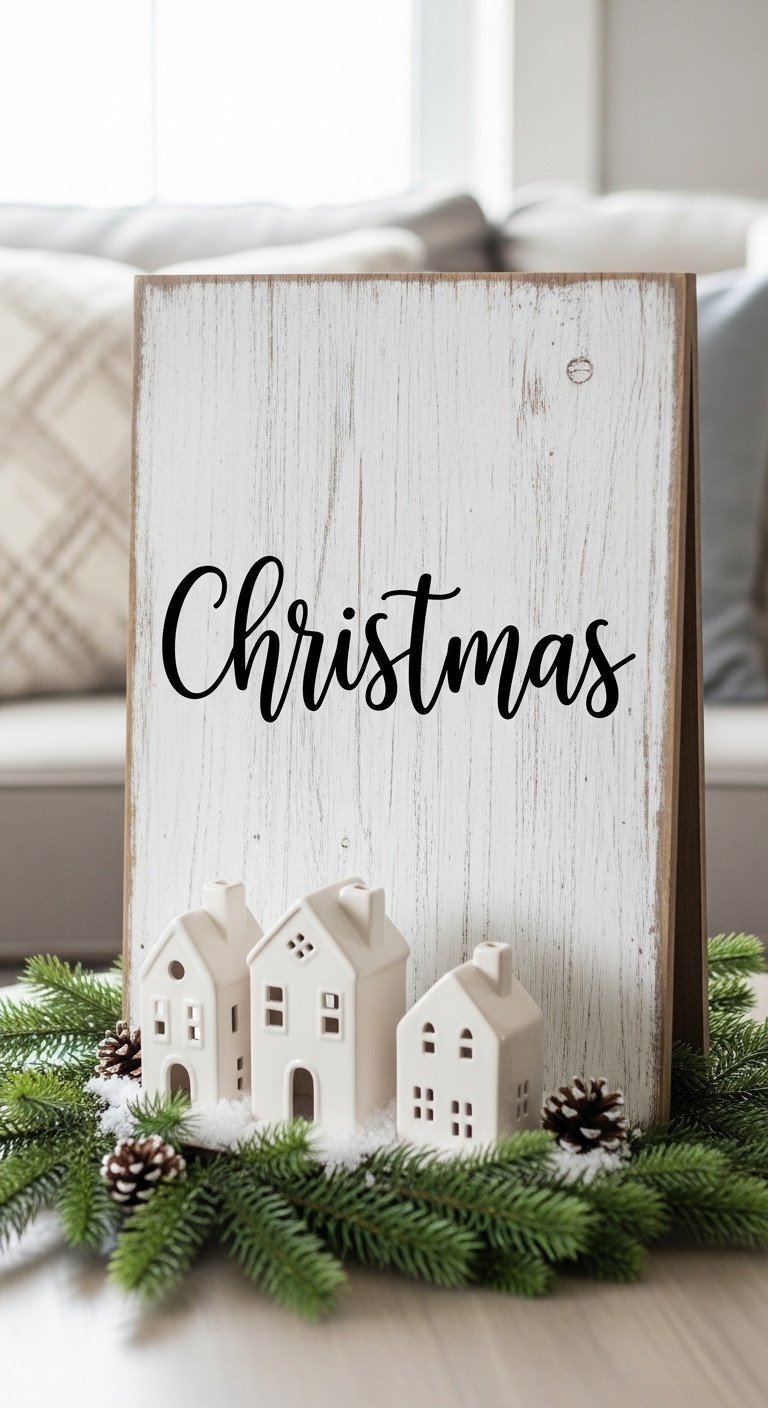 11 Cozy Rustic Christmas Coffee Table Decor Ideas 17 Rustic Christmas coffee table decor: twig wreath, red berries, twine, frosted white candle on dark rustic wood table.