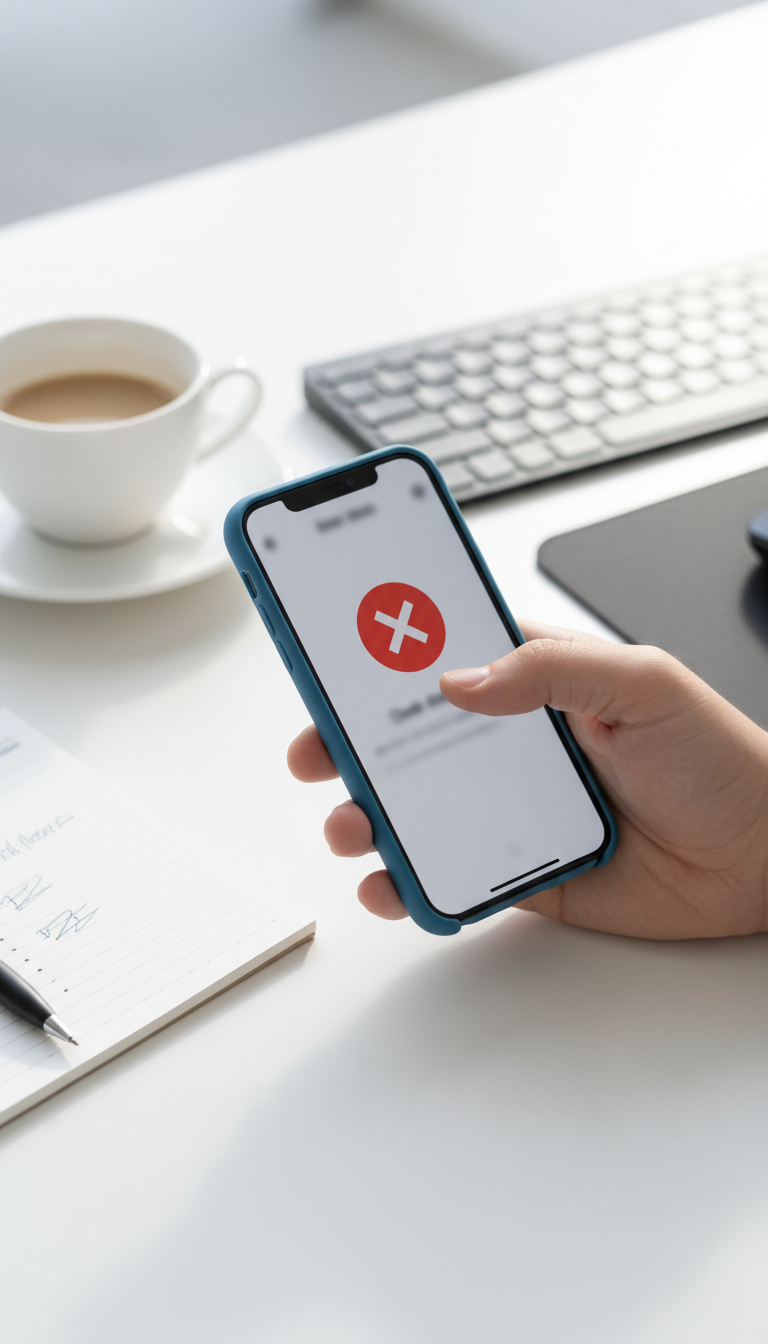 Smartphone showing Dunkin' app 'Order Error' and frustrated hand. Troubleshooting mobile order, payment processing issues.