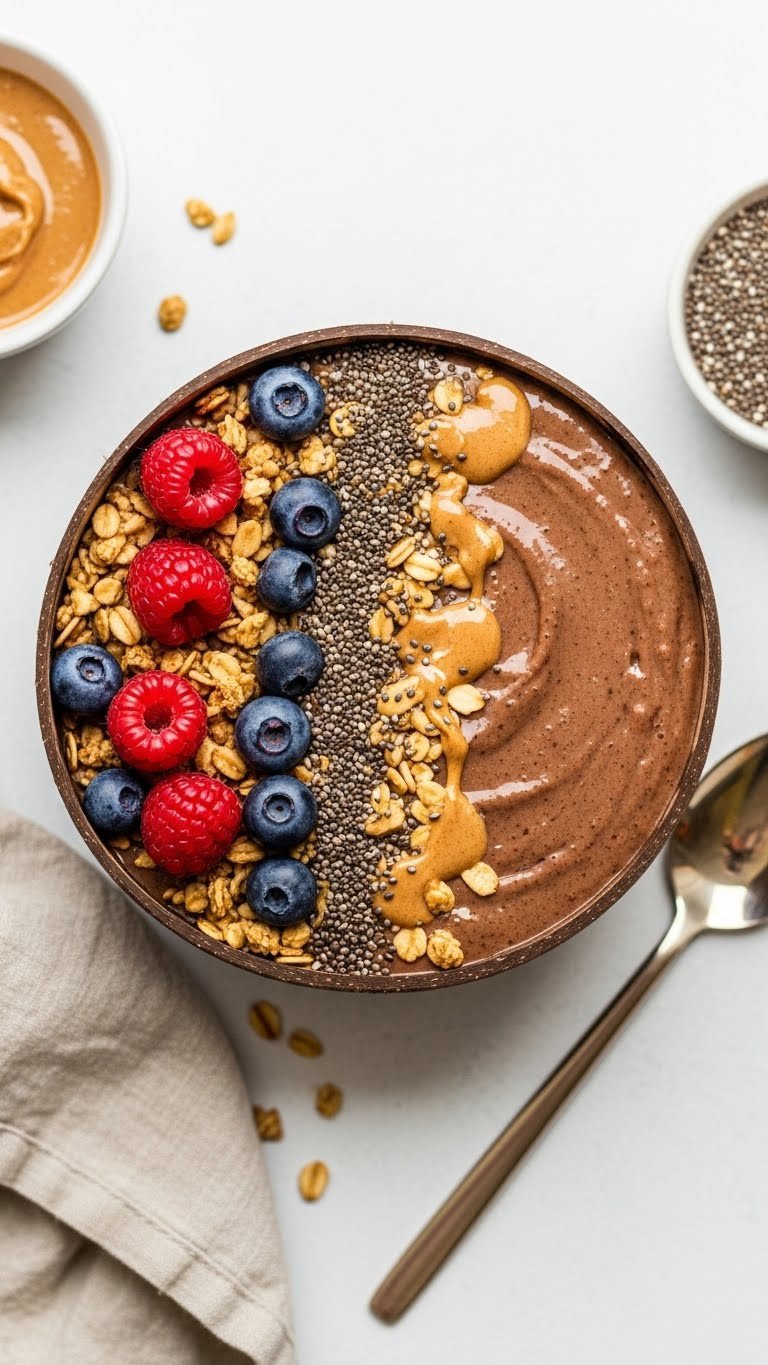 7 Arbonne Protein Coffee Recipes That Actually Taste Good 13 Arbonne protein coffee smoothie bowl in a coconut bowl
