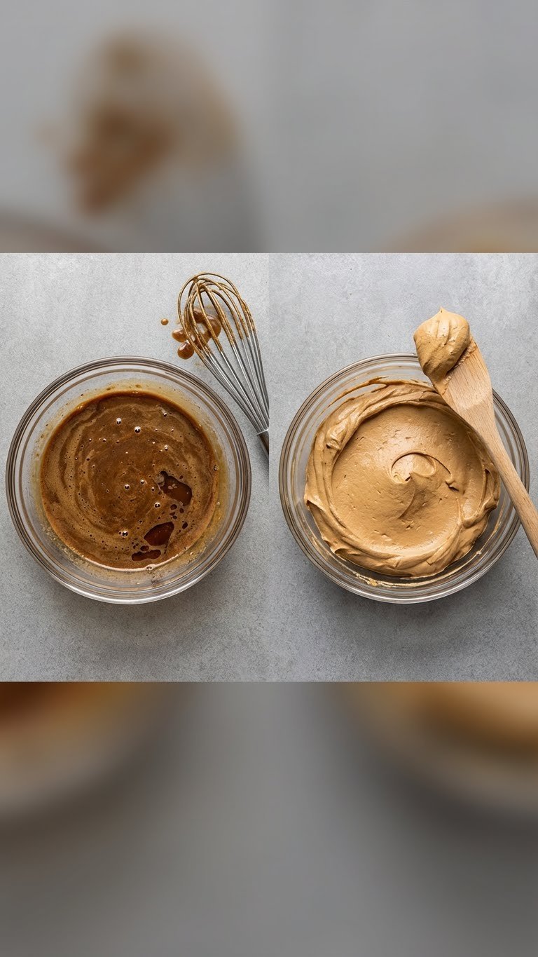 Whipped Coffee Frosting Recipe Easy Stable Fluffy Guide 11 Before-and-after diptych showing runny versus perfect coffee frosting in problem-solution display