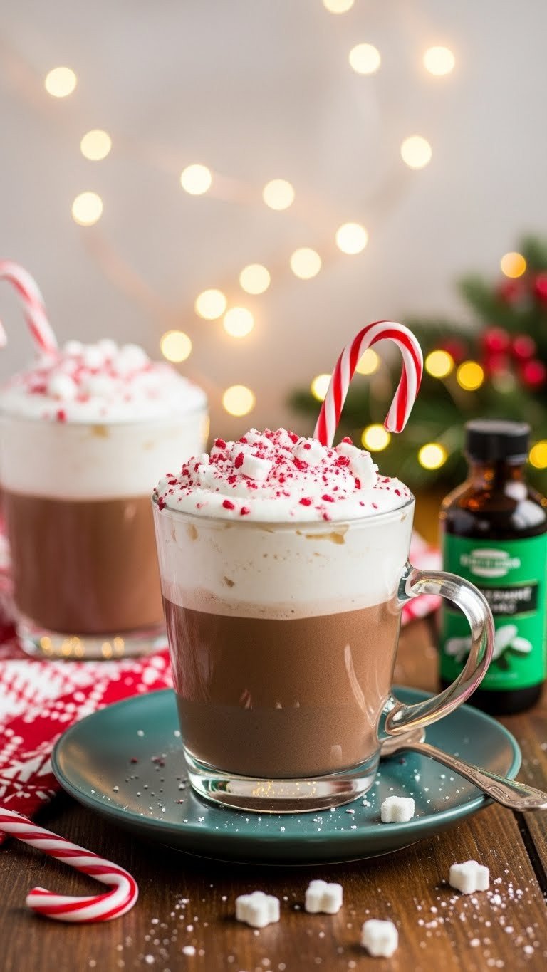 13 Bariatric Protein Coffee Recipes That Taste Amazing 24 Festive peppermint mocha protein coffee in a mug on dark wood surface