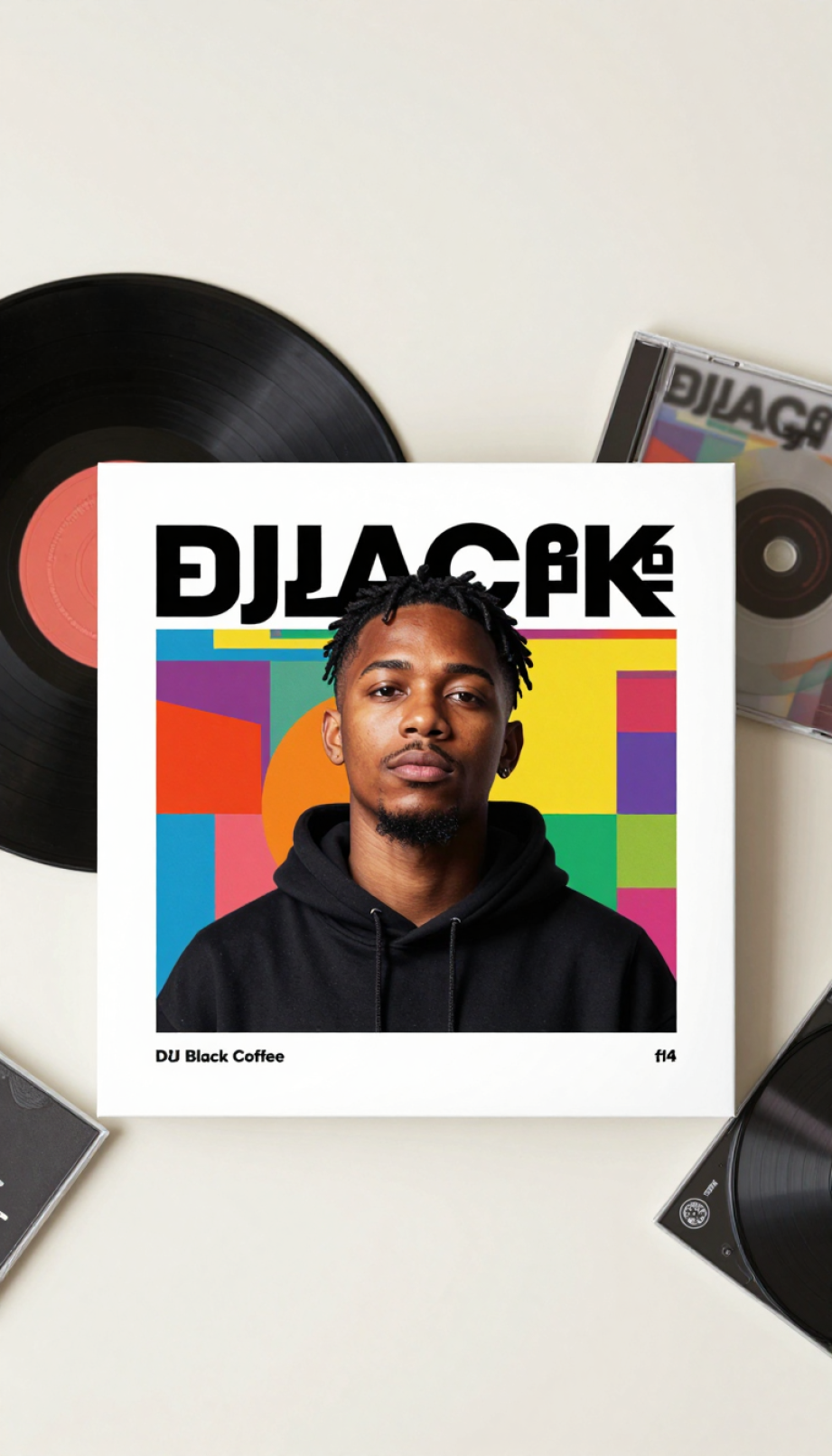 Official DJ Black Coffee album artwork featuring vibrant colors and intricate graphic design details