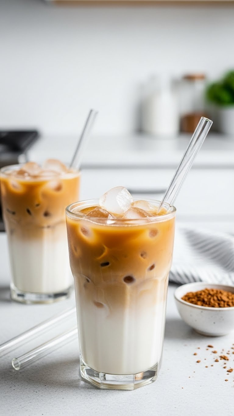 13 Bariatric Protein Coffee Recipes That Taste Amazing 7 Simple high protein iced coffee in a glass on a light gray countertop