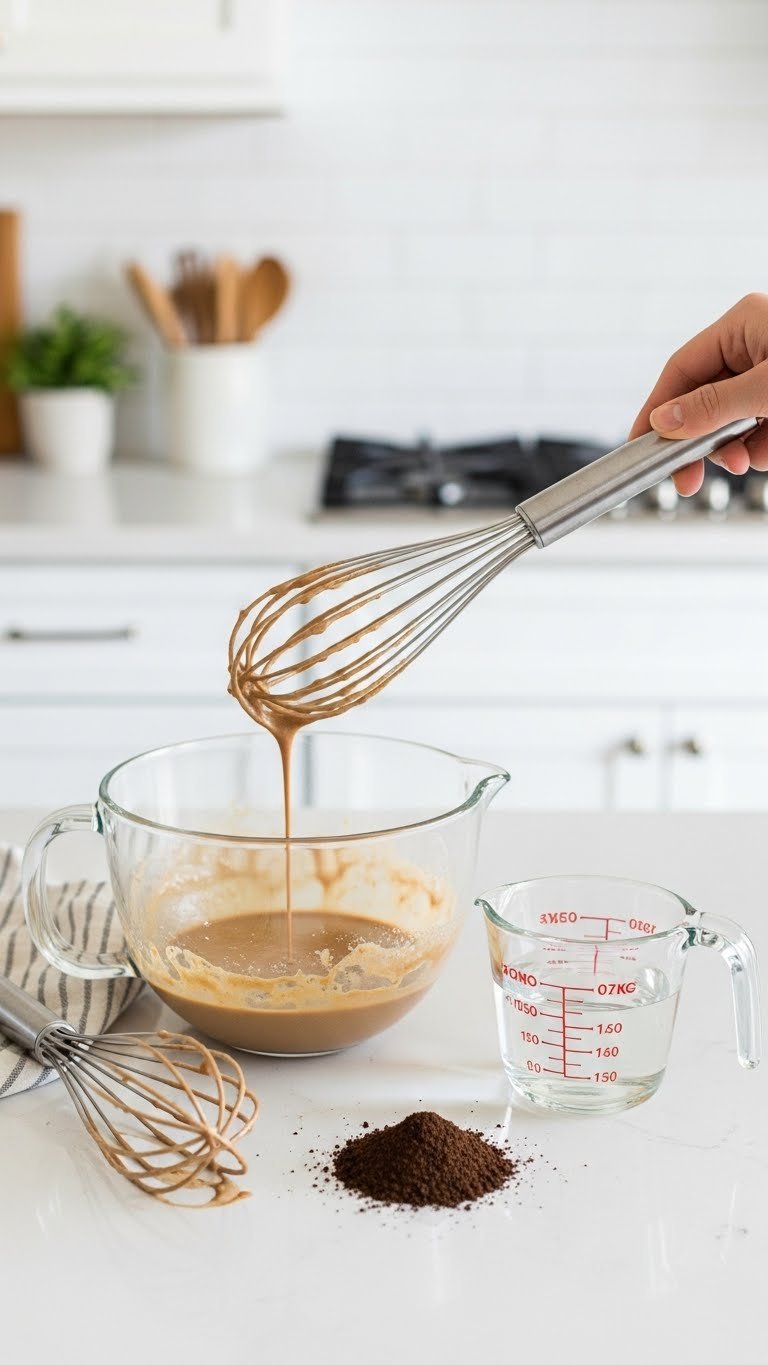 Essential Whipped Honey Coffee: Thick & Fluffy Foam 11 Top-down flat lay showing common whipped coffee failures with runny mixture and incorrect coffee grounds